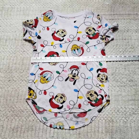 Disney Mickey Mouse and Friends Christmas Lights Juniors Top Size S 3-5 - Picture 6 of 7